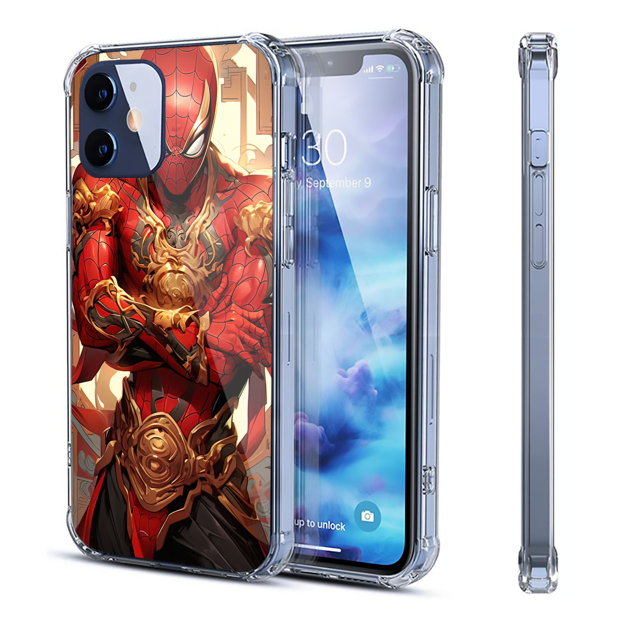 （画像用） Spider Man スパイダーマン 【iPhone 12シリーズ対応】透明スマホケース（クリアソフトケース）